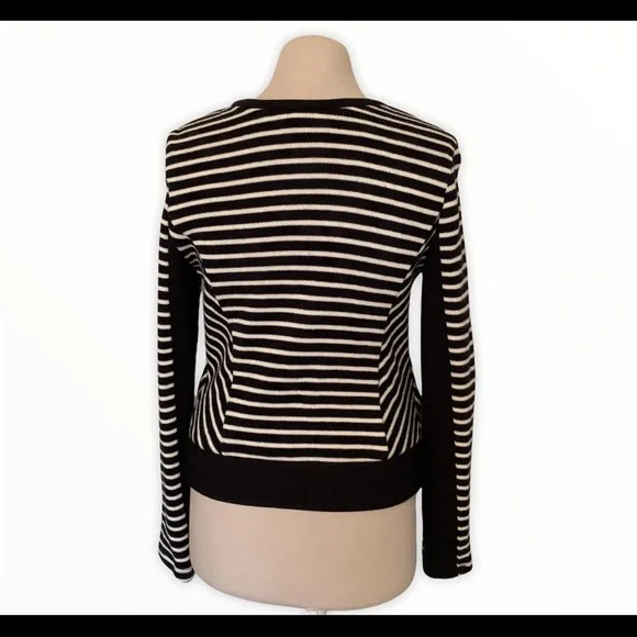 BNWT! Retail $225! DREW Black and IVORY Striped Knit BLASER TYPE